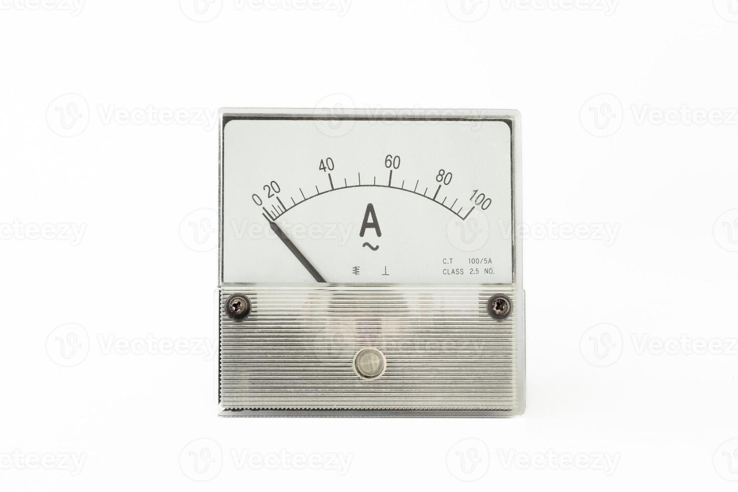 Analog Ampere meter displaying current levels photo