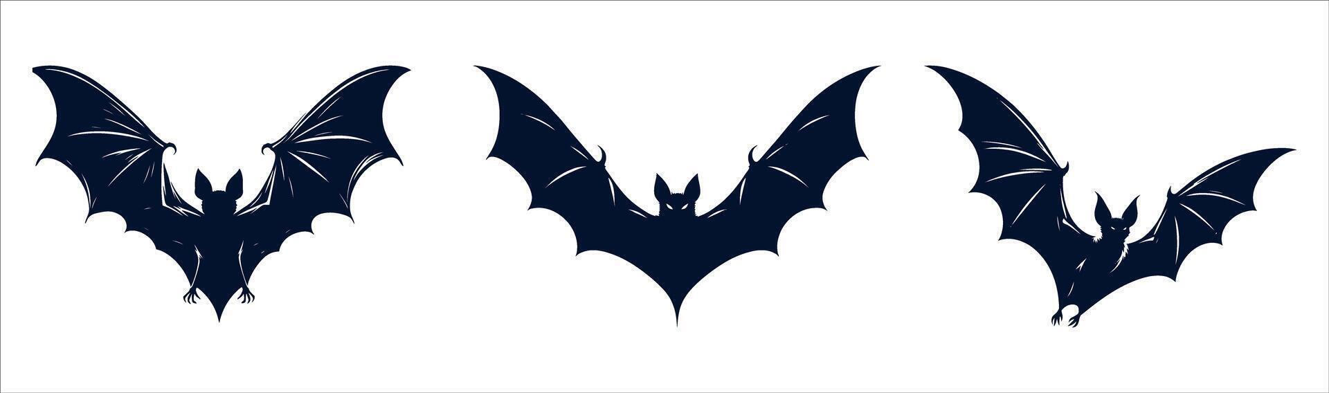 Group Of Bat Silhouettes Illustration Design vector