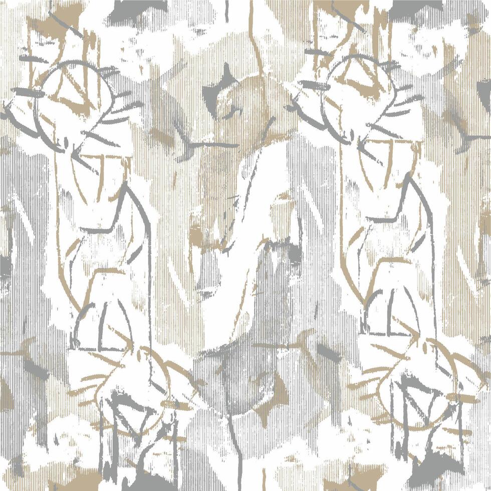 A wallpaper with abstract designs in gray and beige vector