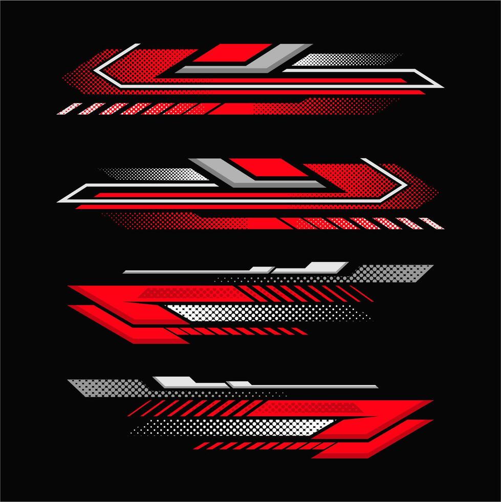 Gradient car sticker collection with detailed dots vector