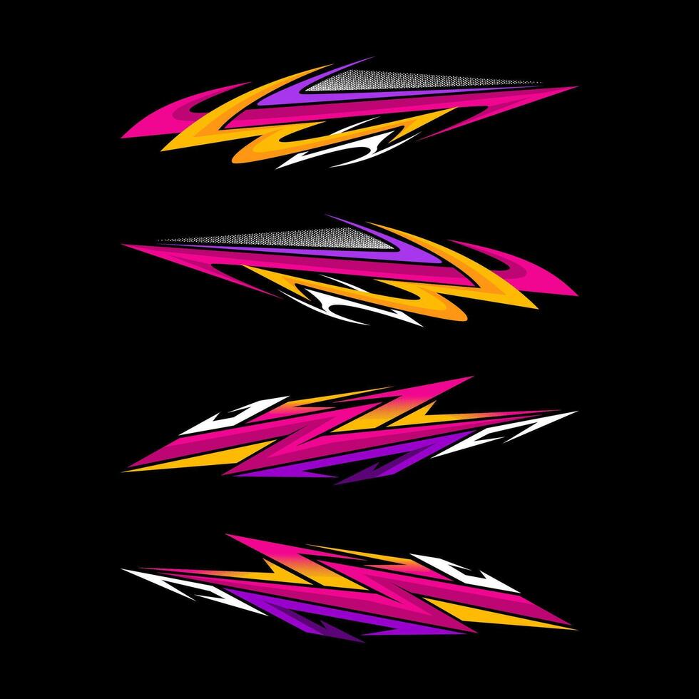 Gradient car sticker collecti.on graphic decal sticker vector
