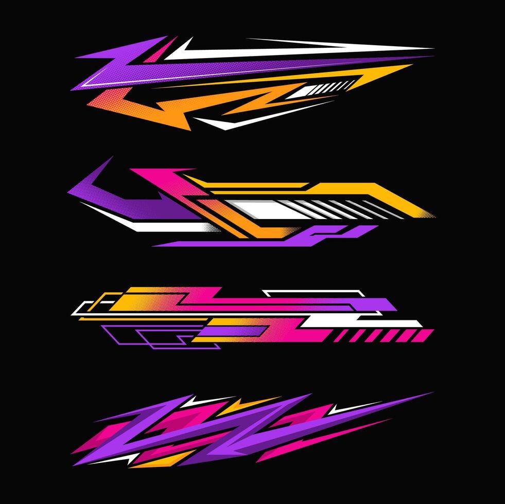 Gradient car sticker collection with dot vector