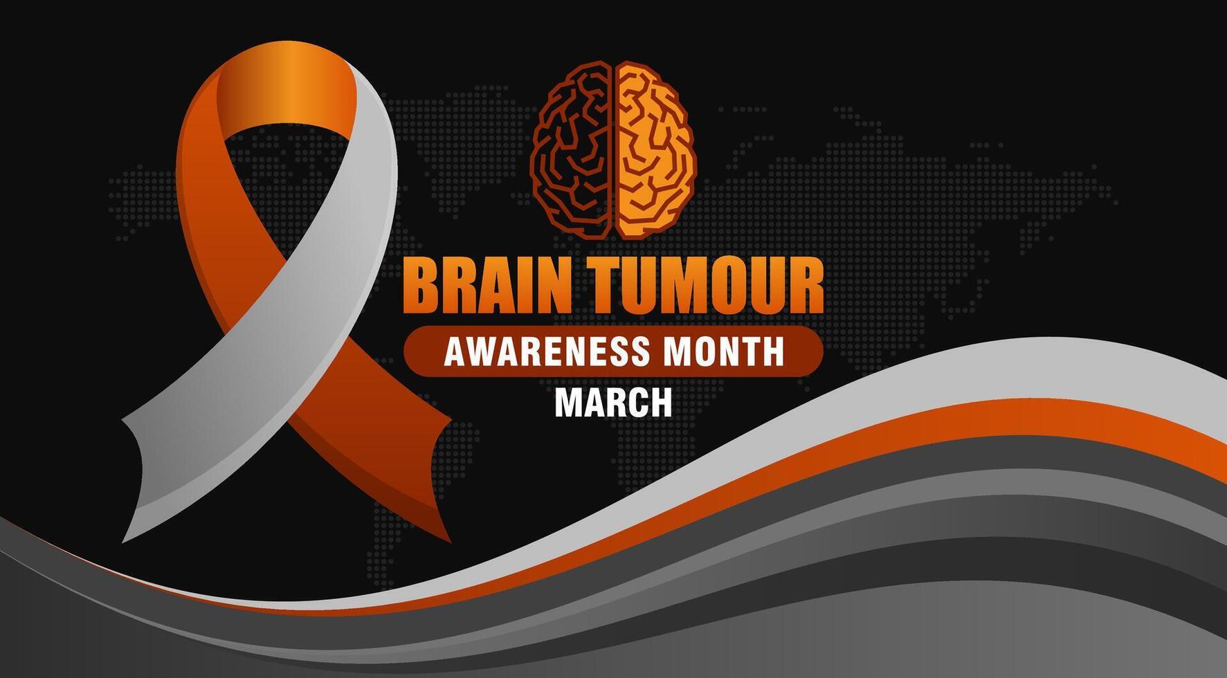 Brain Tumour Awareness Month . Observed in March vector