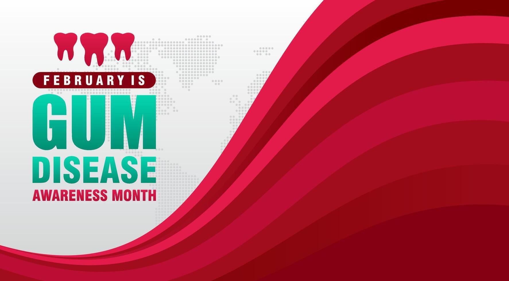 Gum Disease Awareness Month background. Observed annually in February vector