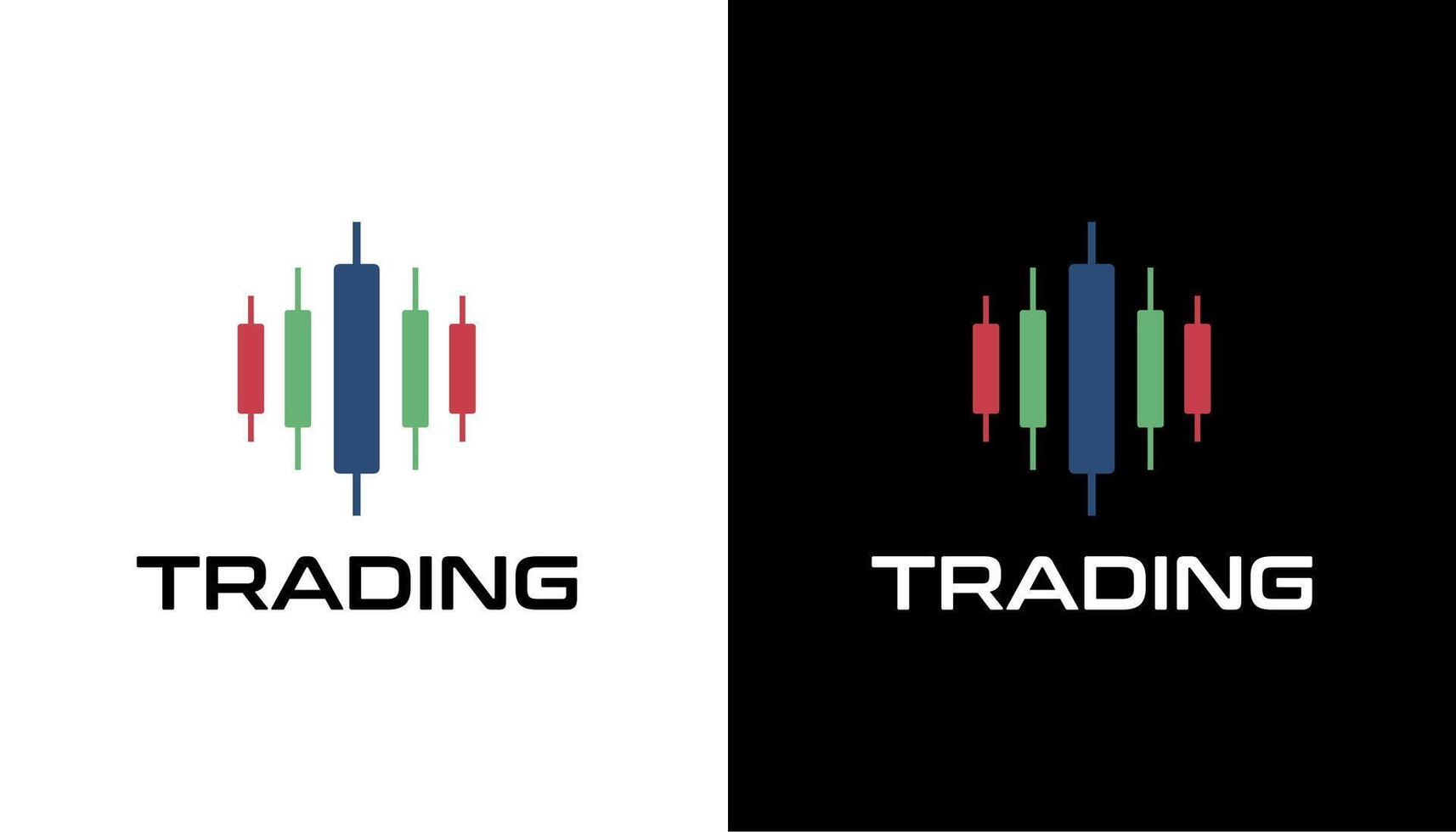 logo with candlestick trading chart analyzing illustration icon template vector