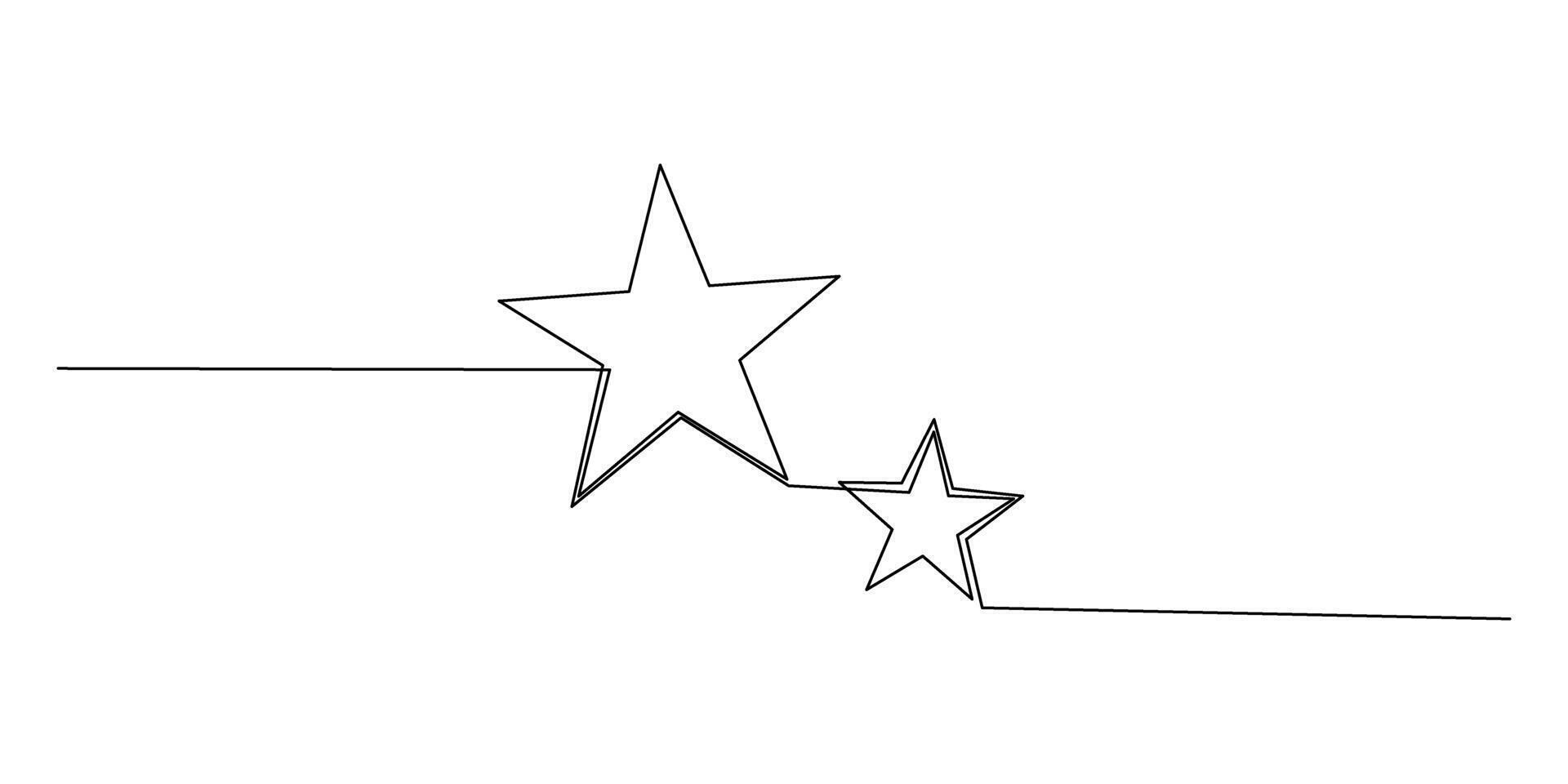 Continuous line drawing of star. vector