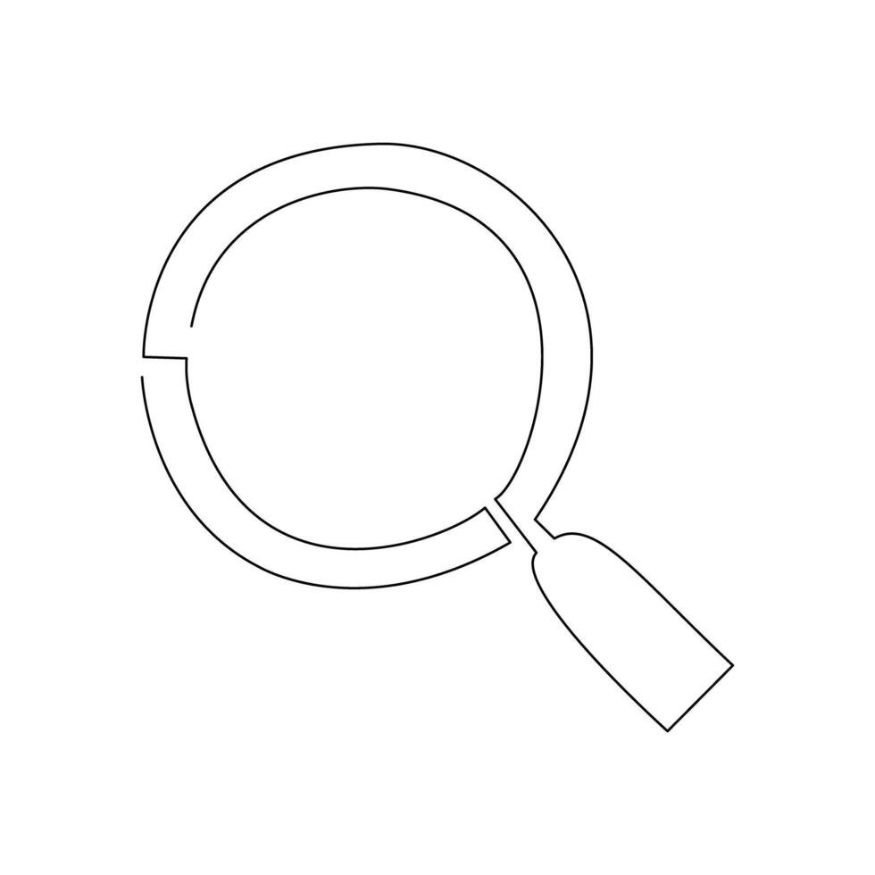 Continuous line drawing of magnifying glass isolate on white background vector