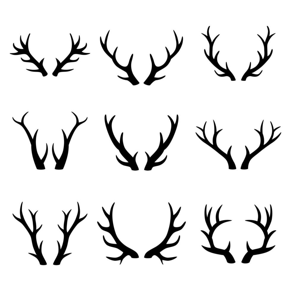 Set of deer horns vector
