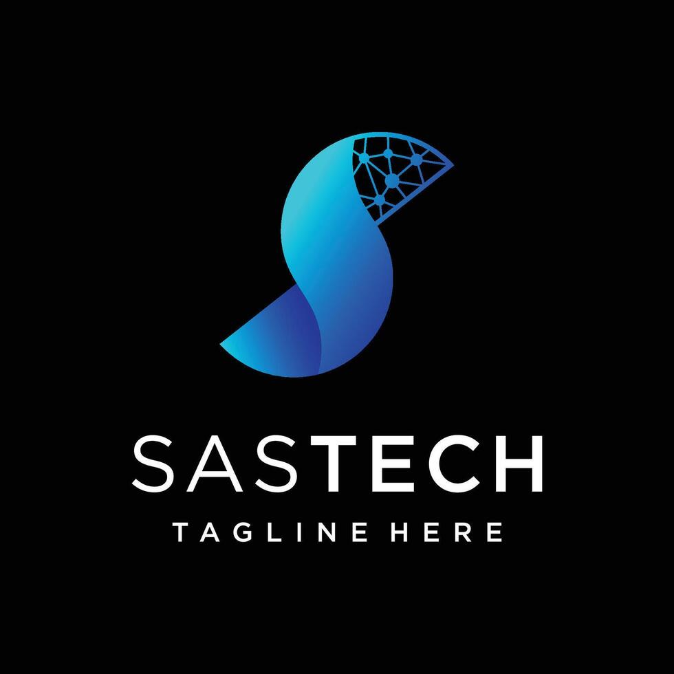 Initial letter s, bussines and technology, logo design template vector