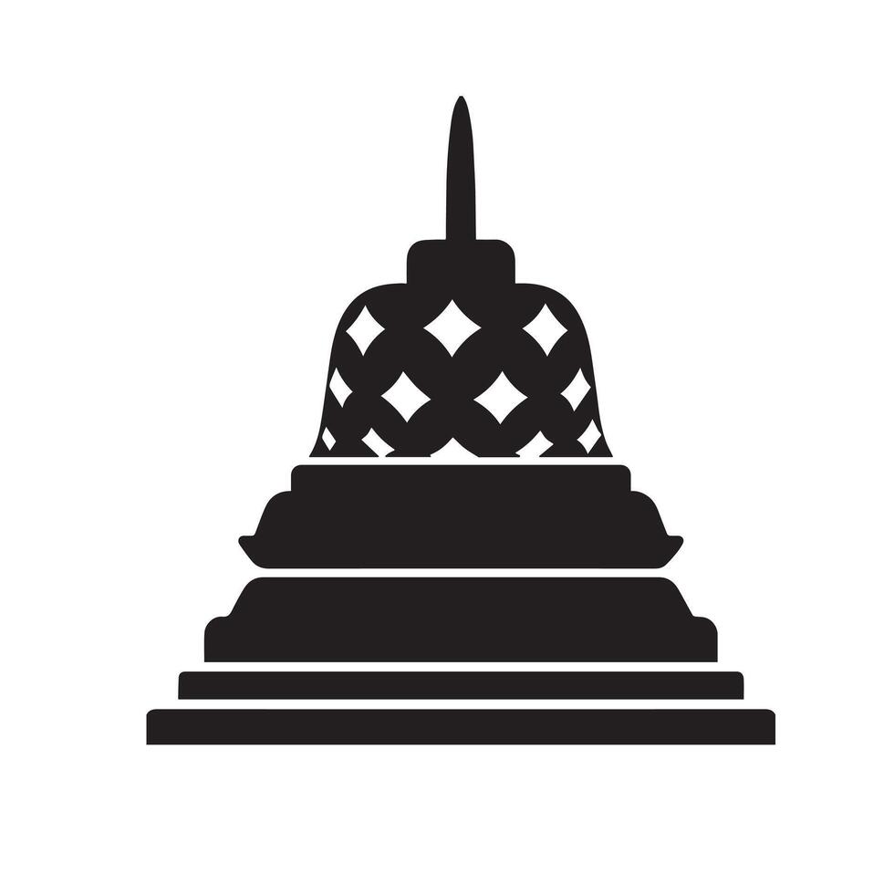 Borobudur illustrations logo isolated, icon design template vector