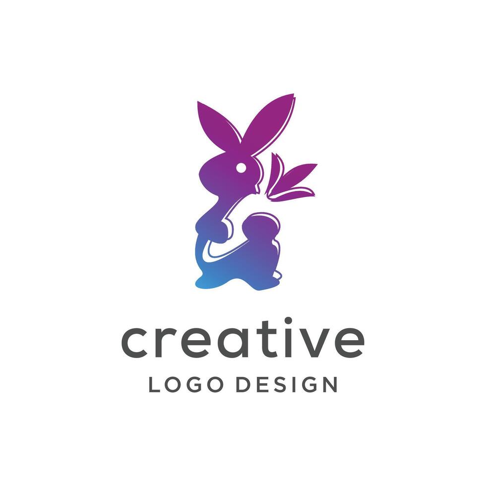 Rabbit carrots, bussines and tecnology, logo design Template vector