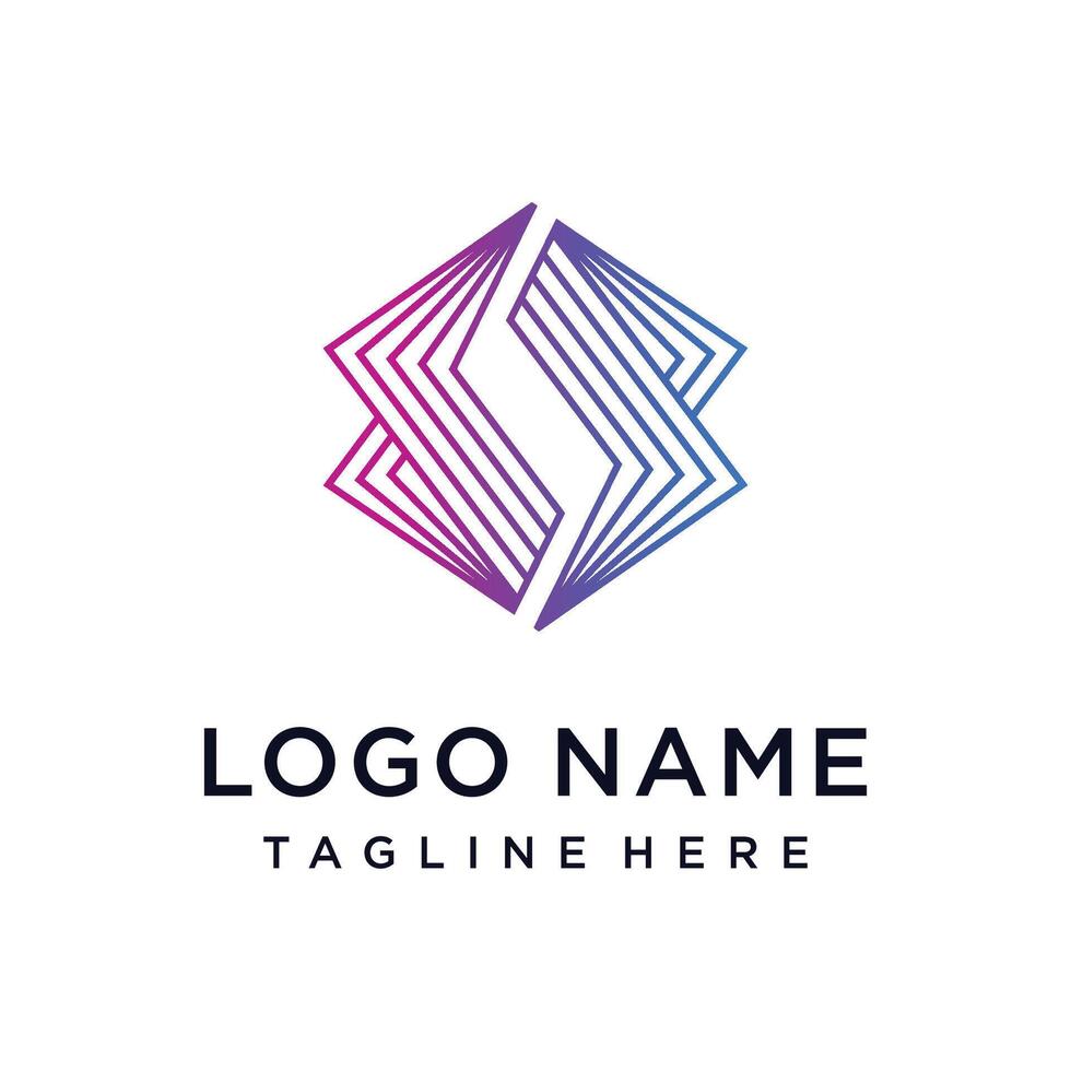 Lightning symbol, business and technology, logo design template vector