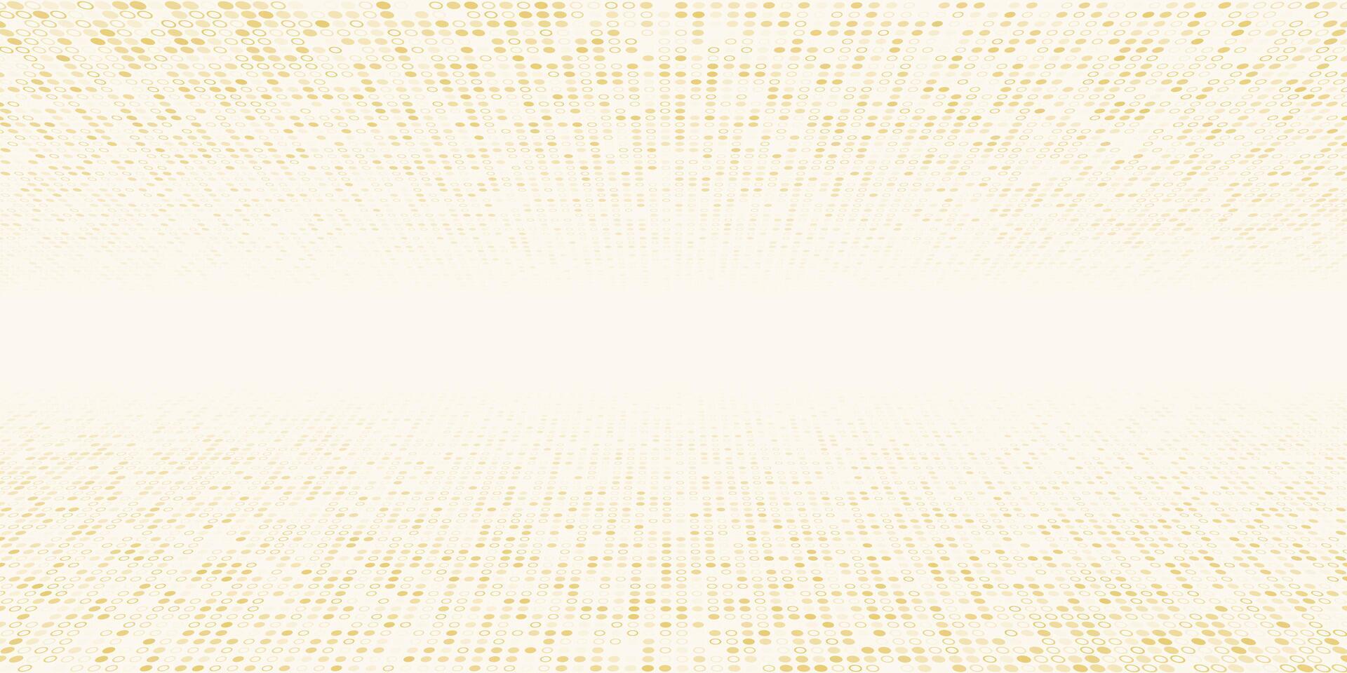 Abstract minimalistic light background of small geometric round figures going into the distance to the horizon. vector