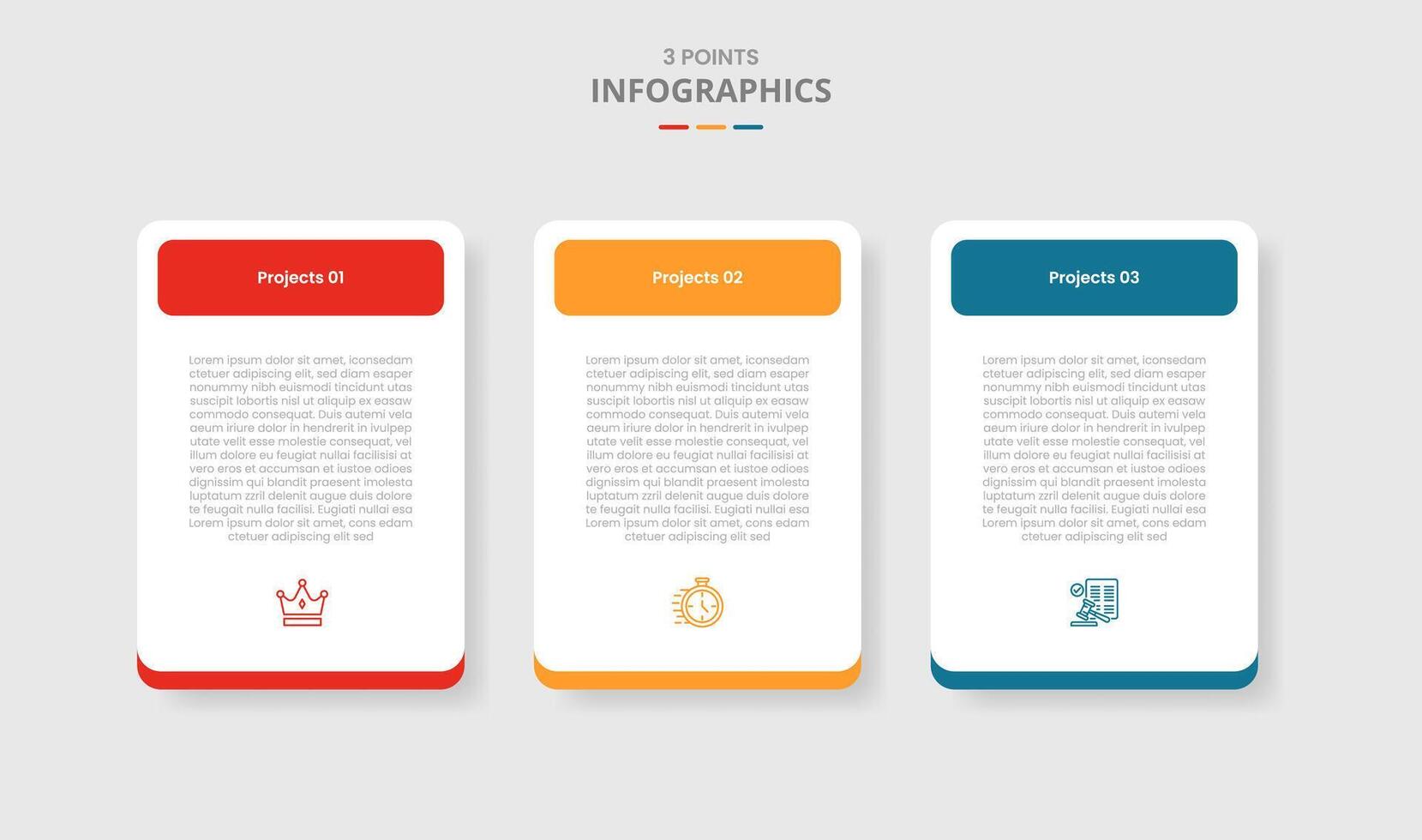 3 points template comparison concept for infographic with simple round box table with round rectangle header with drop shadow style with two point list information vector