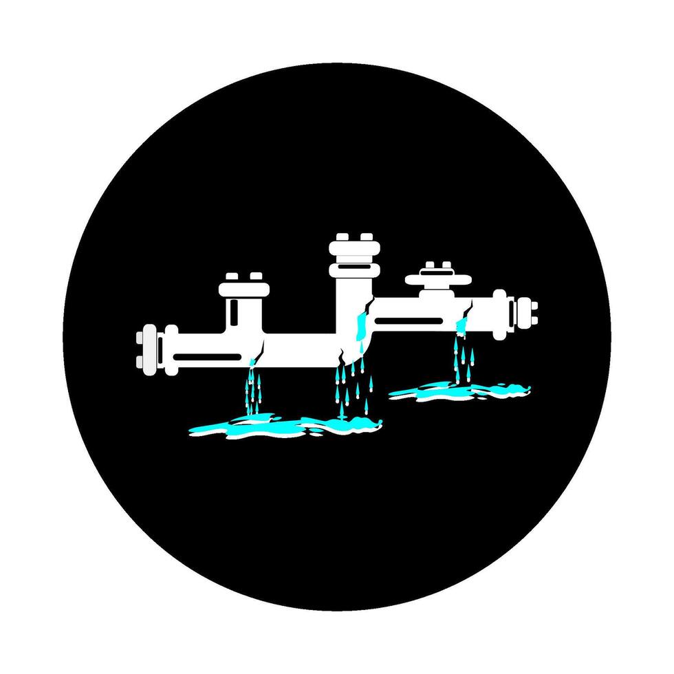 simple icon of leaking water pipe vector
