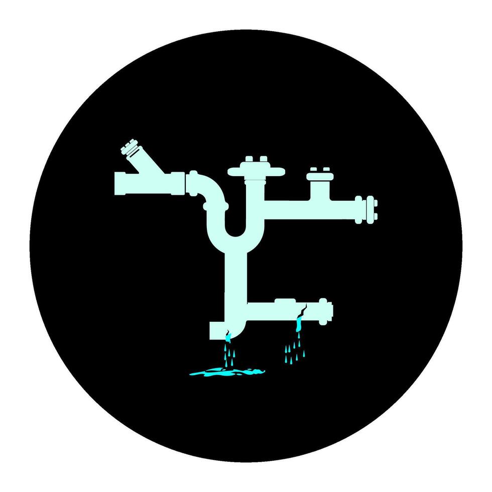 simple icon of leaking waterpipe vector