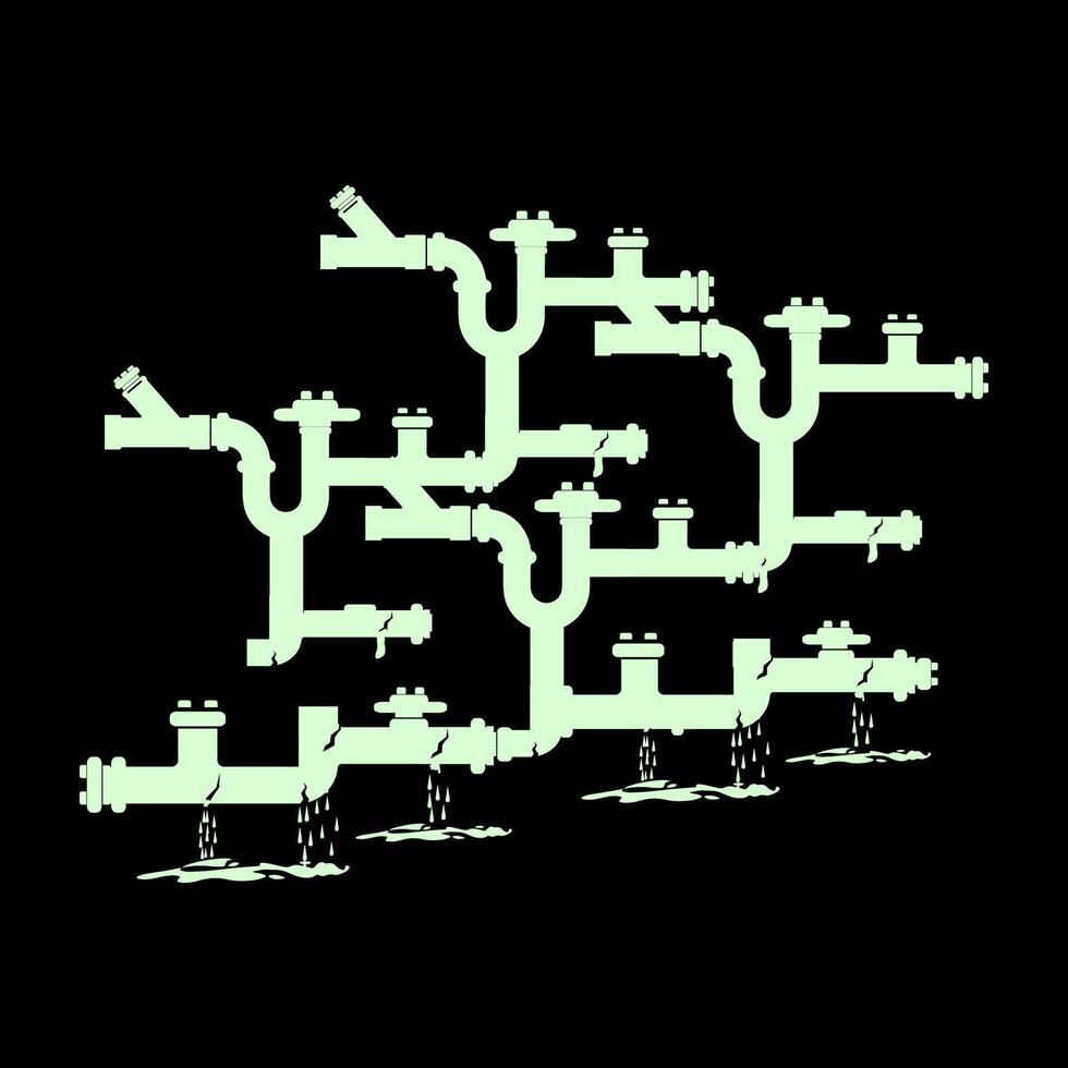 the pipe leaked very badly vector