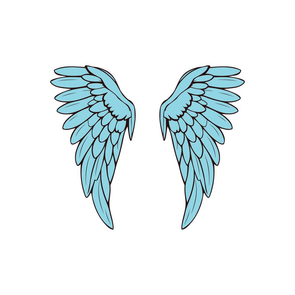 Decorative wing with vibrant feathers for mystical and artistic themes vector