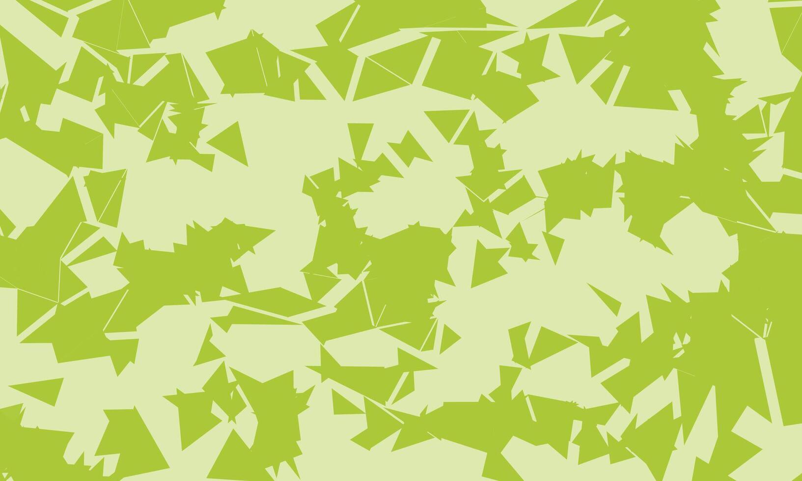 Abstract irregular polygon pattern background in olive green color. Chaotic and stacked triangle design vector