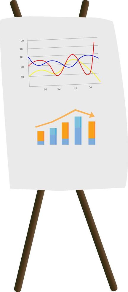 a whiteboard with a graph on it vector