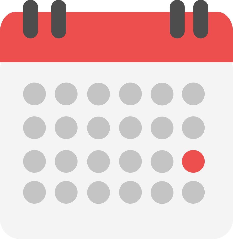 a calendar icon with a red dot on it vector