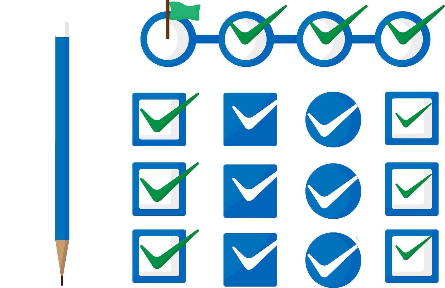 checklist and pencil icon set illustration vector