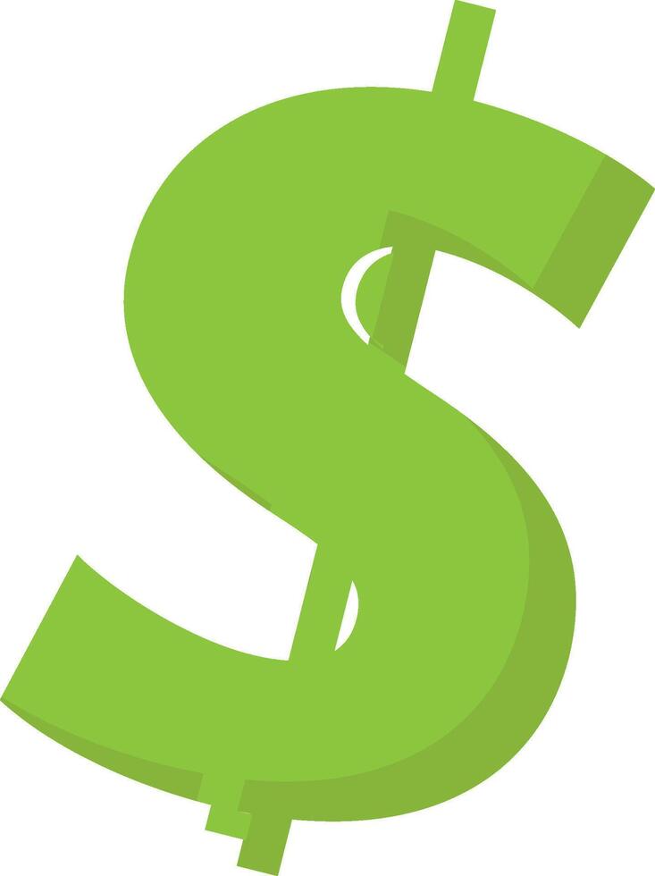 a green dollar sign on a white background vector