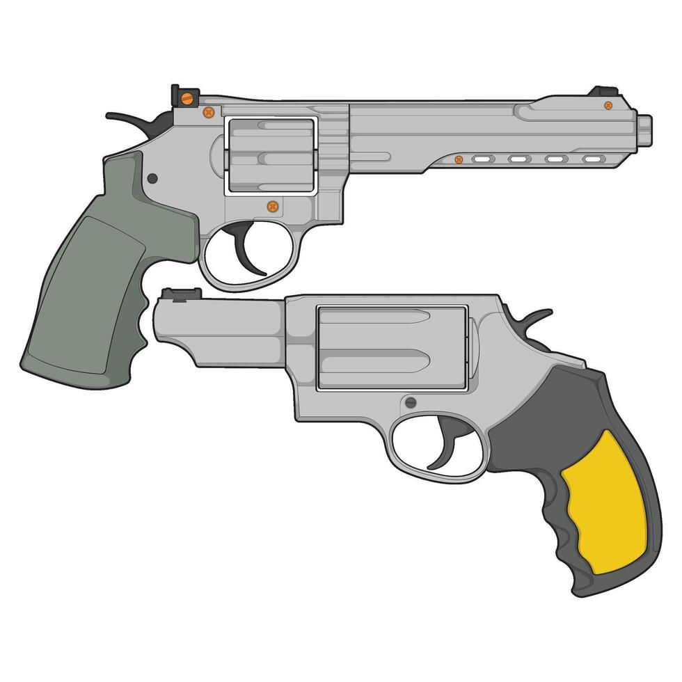 two guns on a white background vector