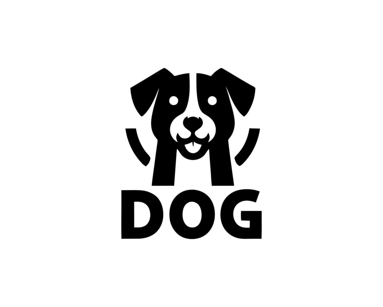 A black and white logo for a dog vector