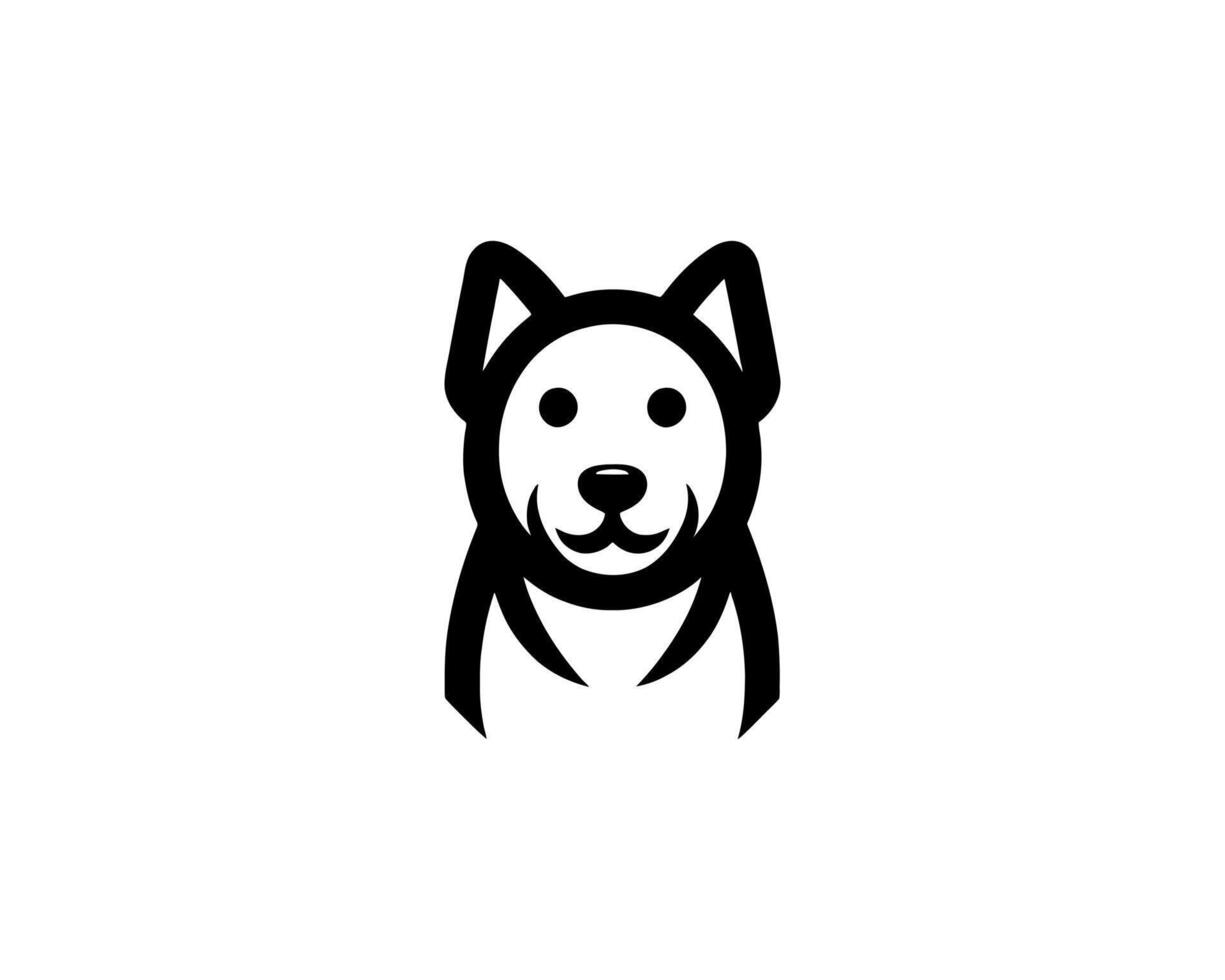 A black and white dog head logo on a white background vector