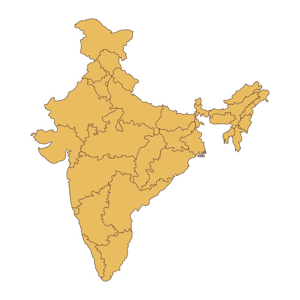 India Map with states vector