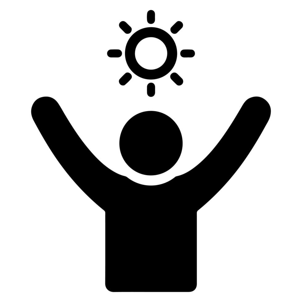 Happy Person with Sun Icon vector