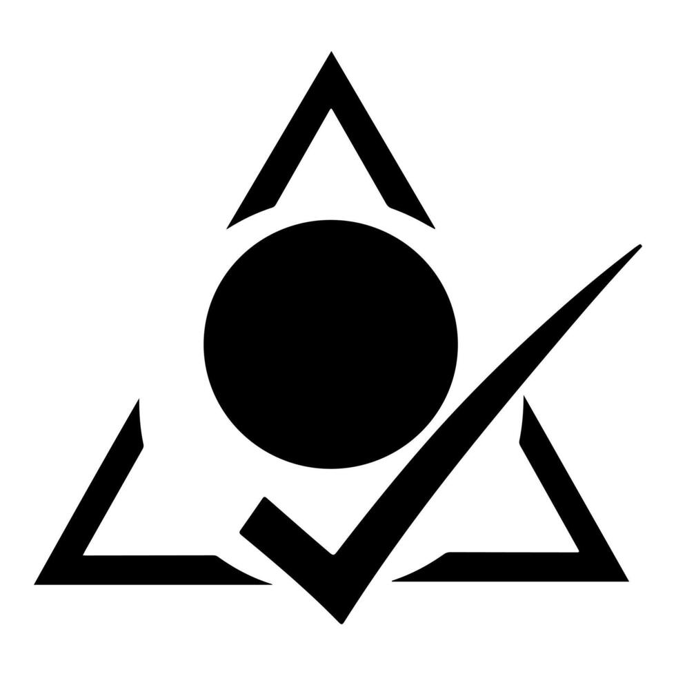 Triangle Interlock Verified Icon vector
