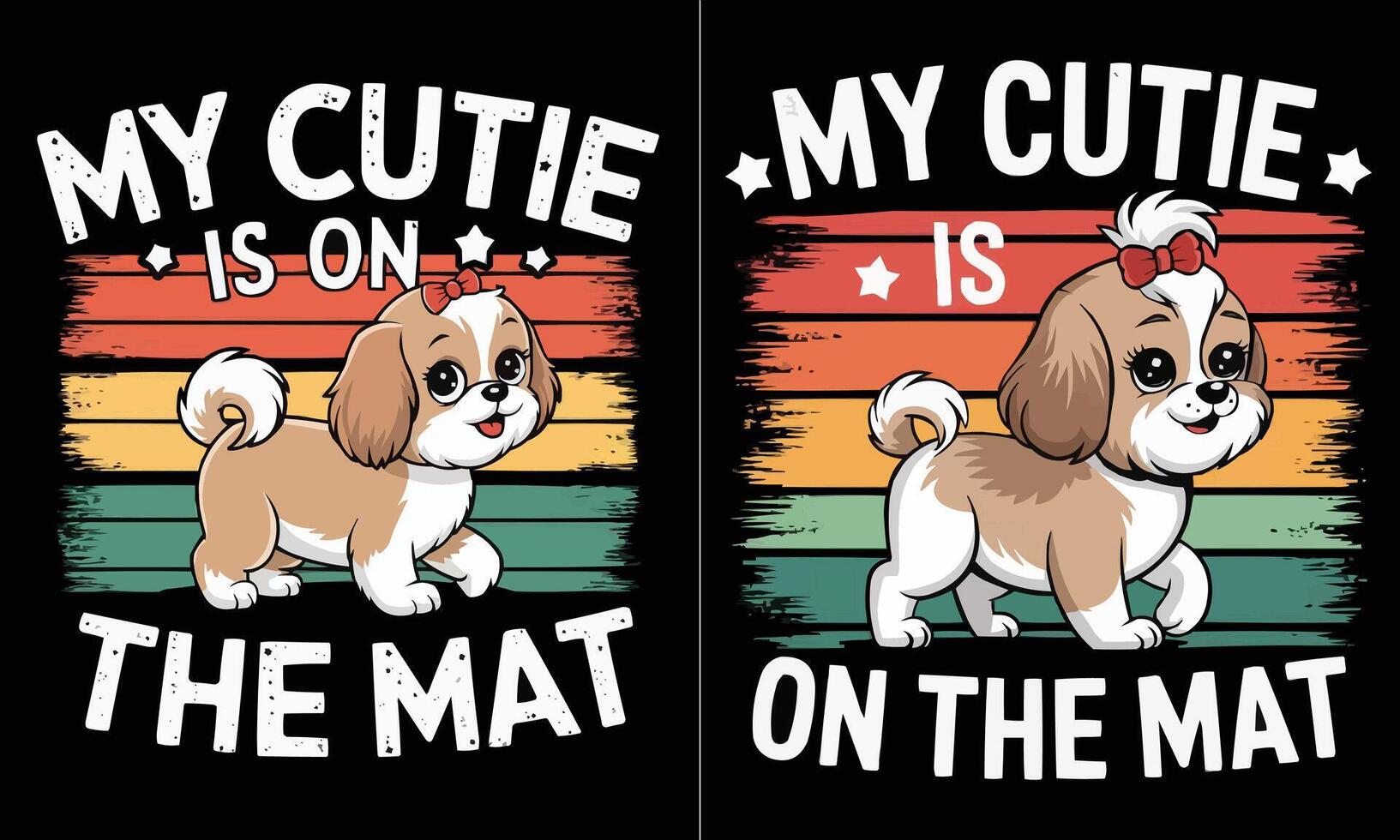 My cutie is on the mat t-shirt design, cute cat t-shirt, funny cat t-shirt design vector