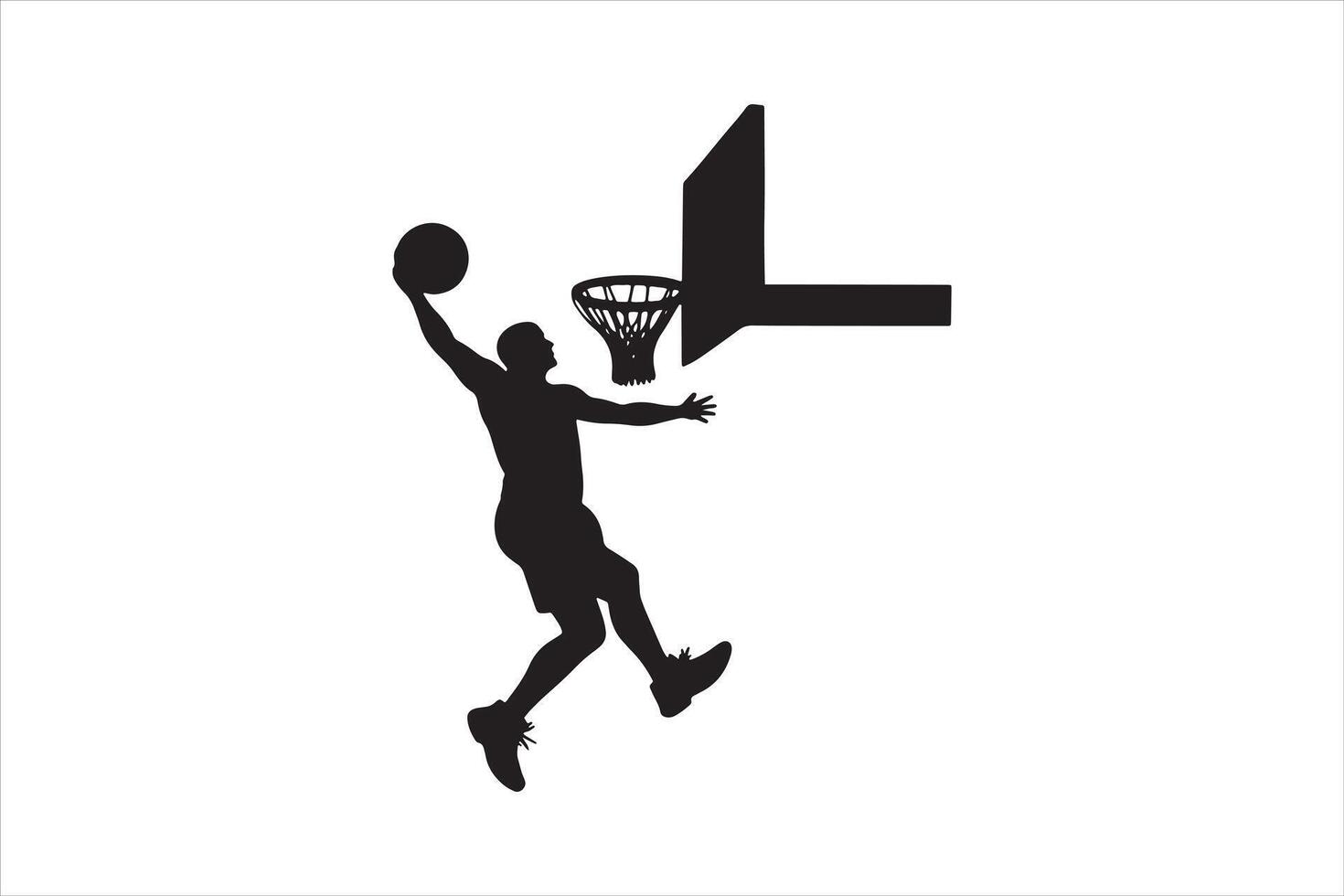 High Jump Basketball Dunk Silhouette Graphic vector