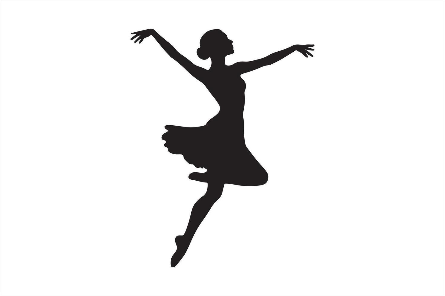 Ballet Dancer Silhouette Performing a Jump vector