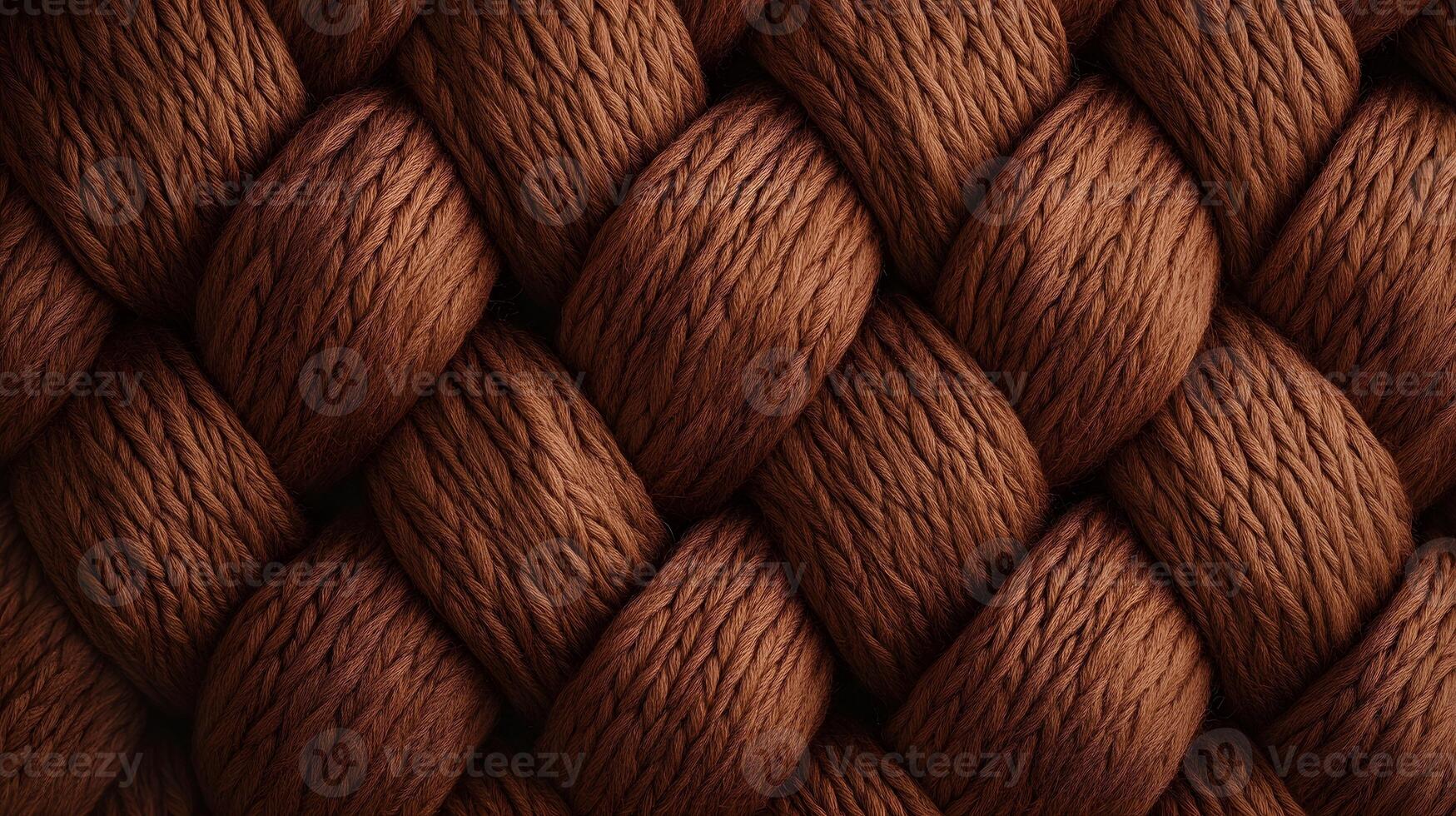 Intricately woven brown rope in a tight pattern displaying rich textures and depth in natural lighting photo