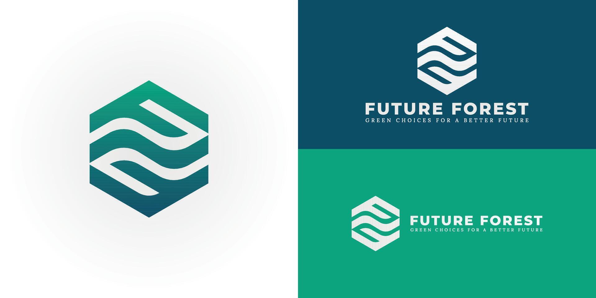 The dynamic logo design features the initials FF creatively integrated into a stylized wave within a hexagonal shape, creating a symbol that evokes a sense of flow, harmony, and environmental sign vector