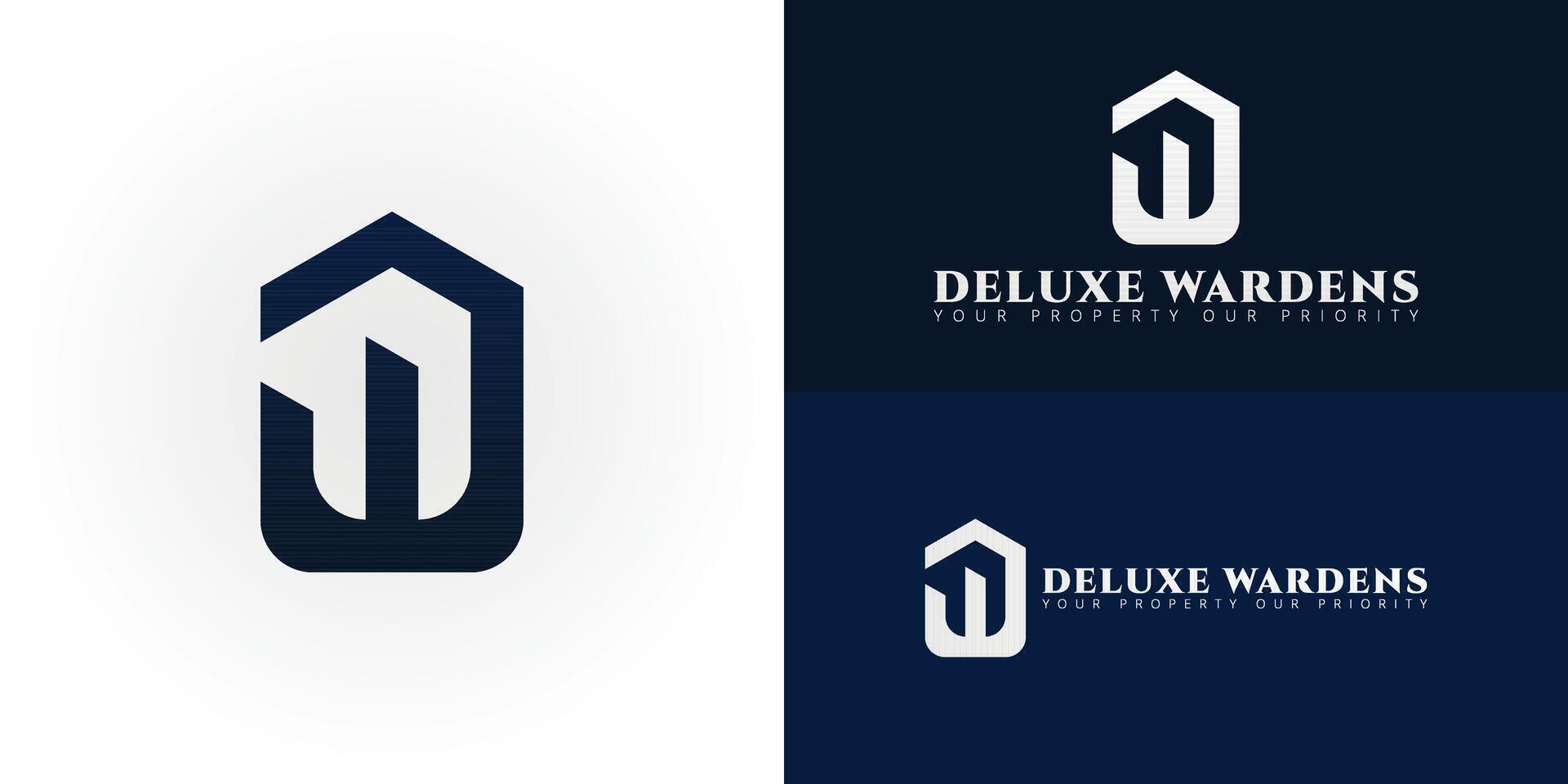 The dynamic logo design features the initials DW creatively integrated into a stylized house shape, creating a symbol that evokes a sense of security, stability, and property management expertise. vector