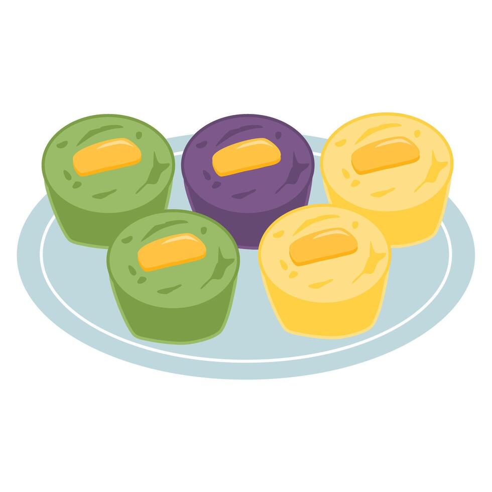 Filipino ube Puto Steamed Rice Cake vector