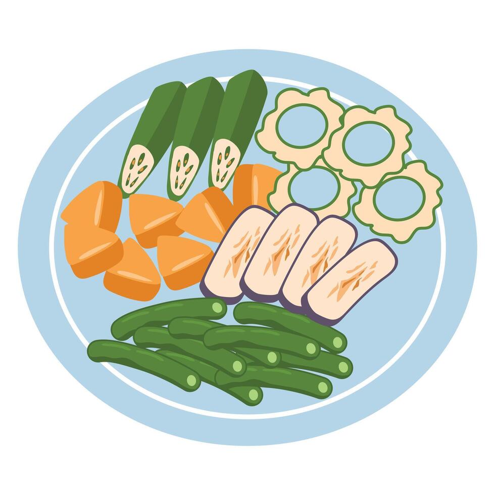 Pinakbet Traditional Filipino vegetable Food illustration vector
