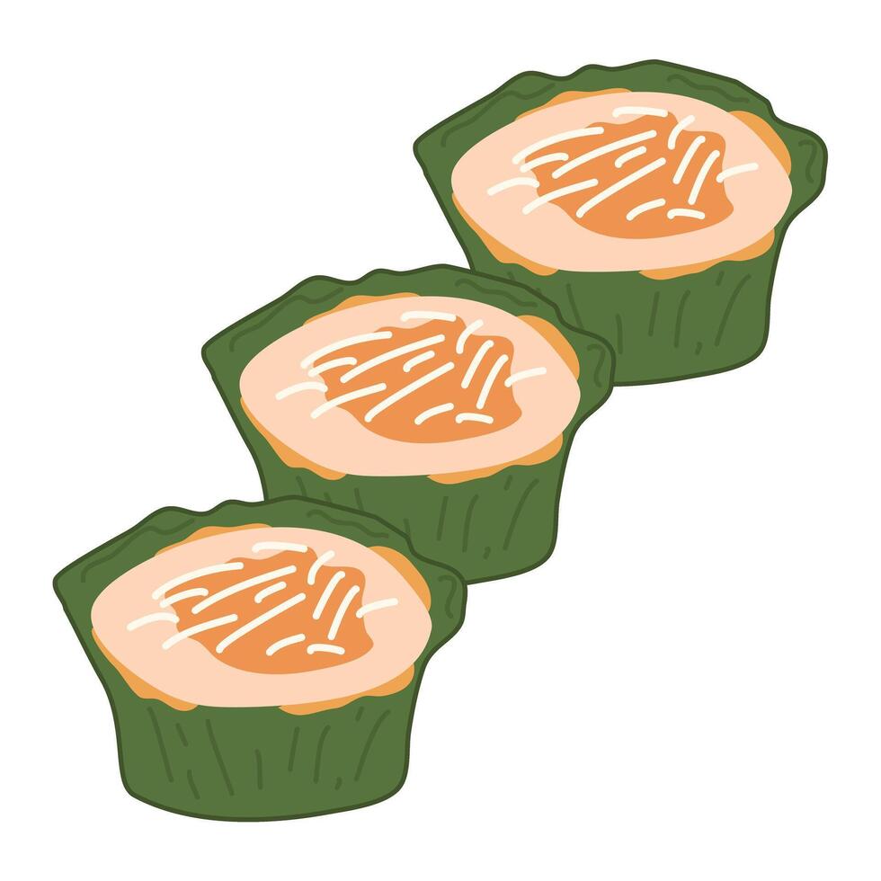 Bibingka with Desiccated Coconut on Wooden Plate vector