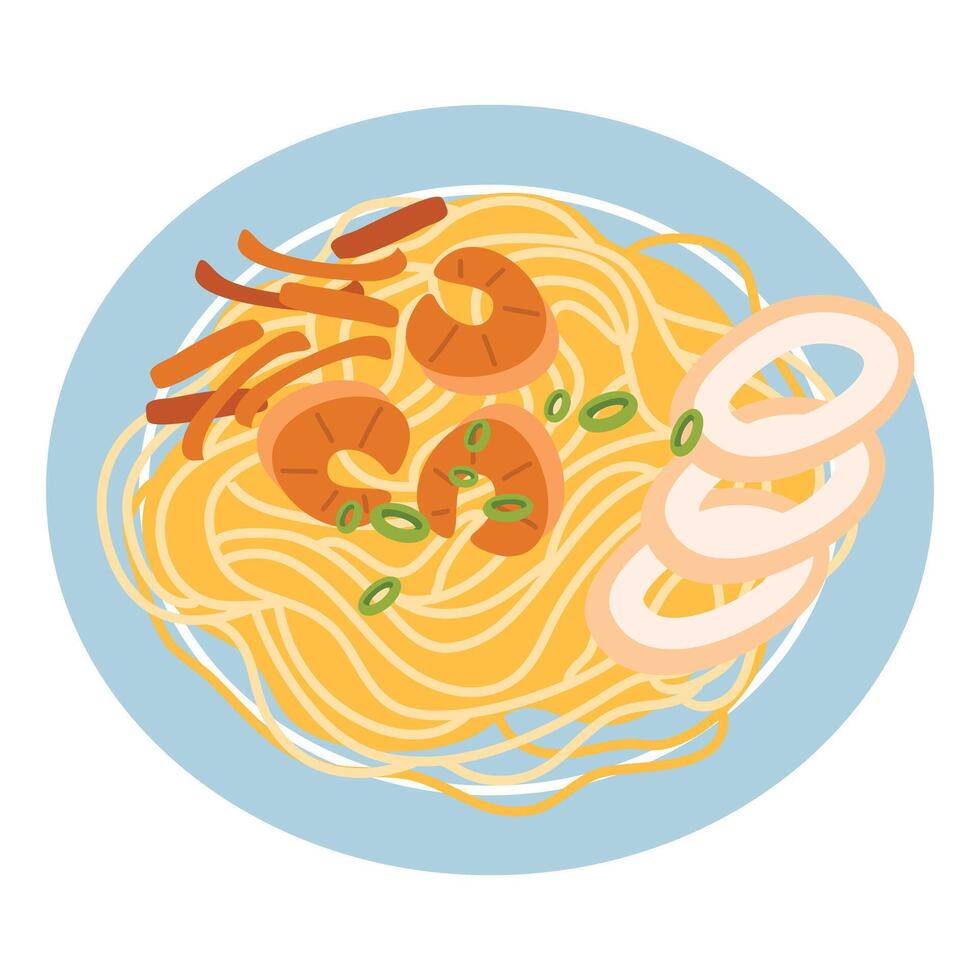 Pancit Canton is Filipino Stir Fried Noodles vector