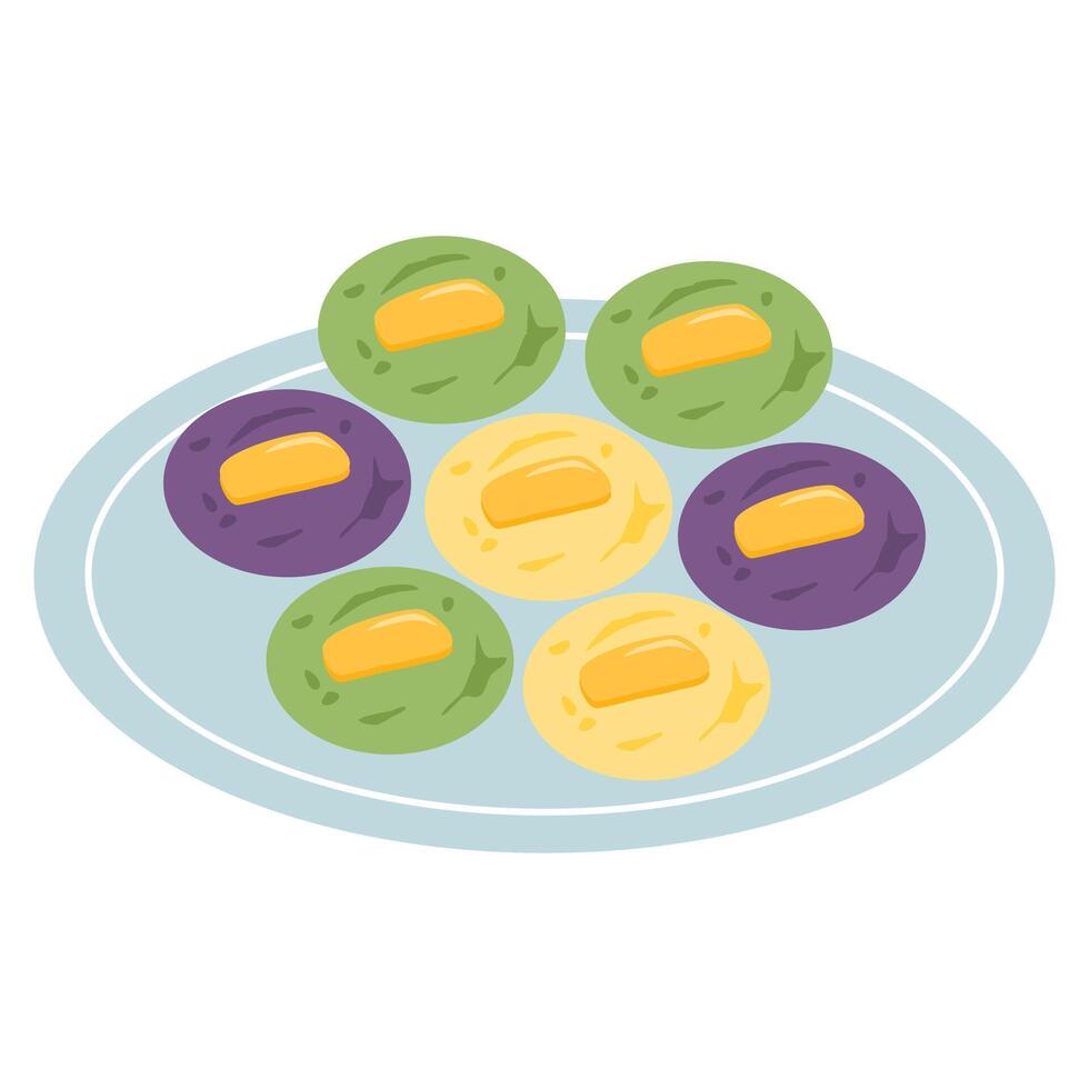 PUTO CHEESE with Salted Eggs filipino food vector