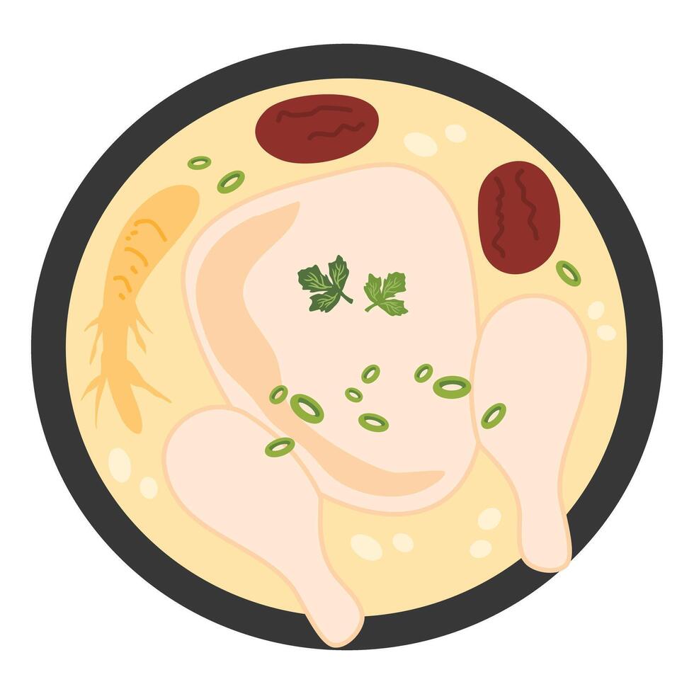 Samgyetang, Ginseng Chicken Soup vector