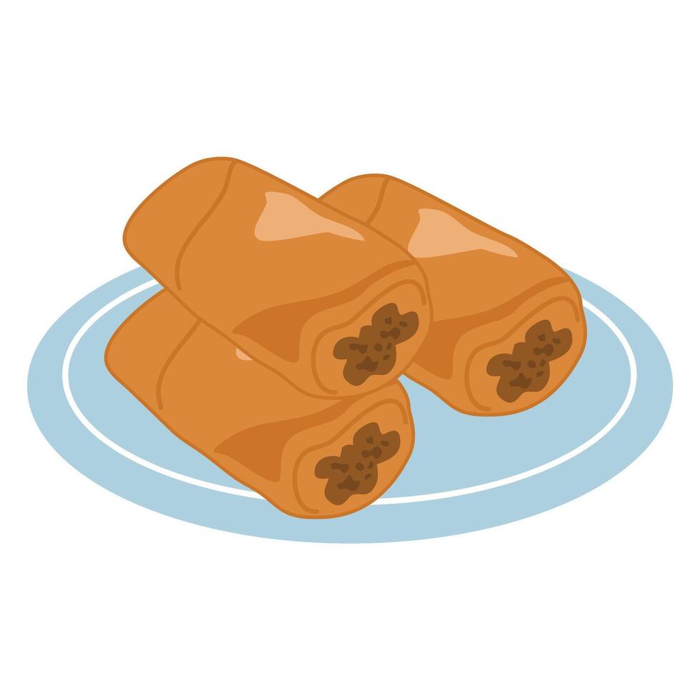 Lumpiang Shanghai Freshly cooked Filipino food vector