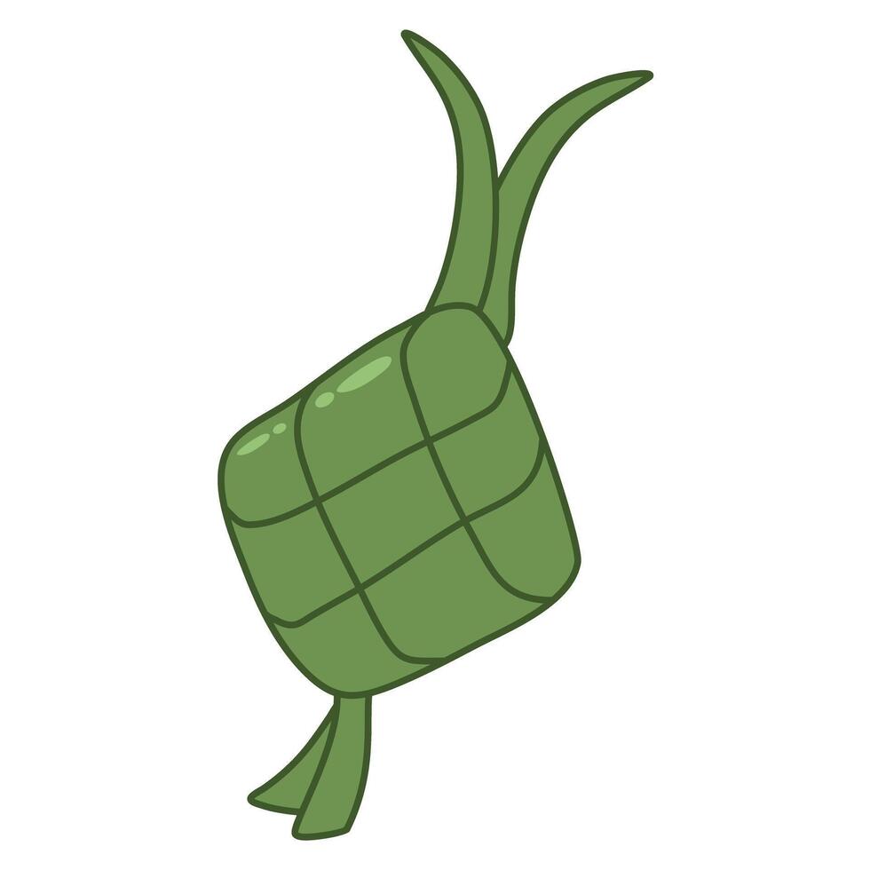 Ketupat or rice dumpling ramadhan element vector