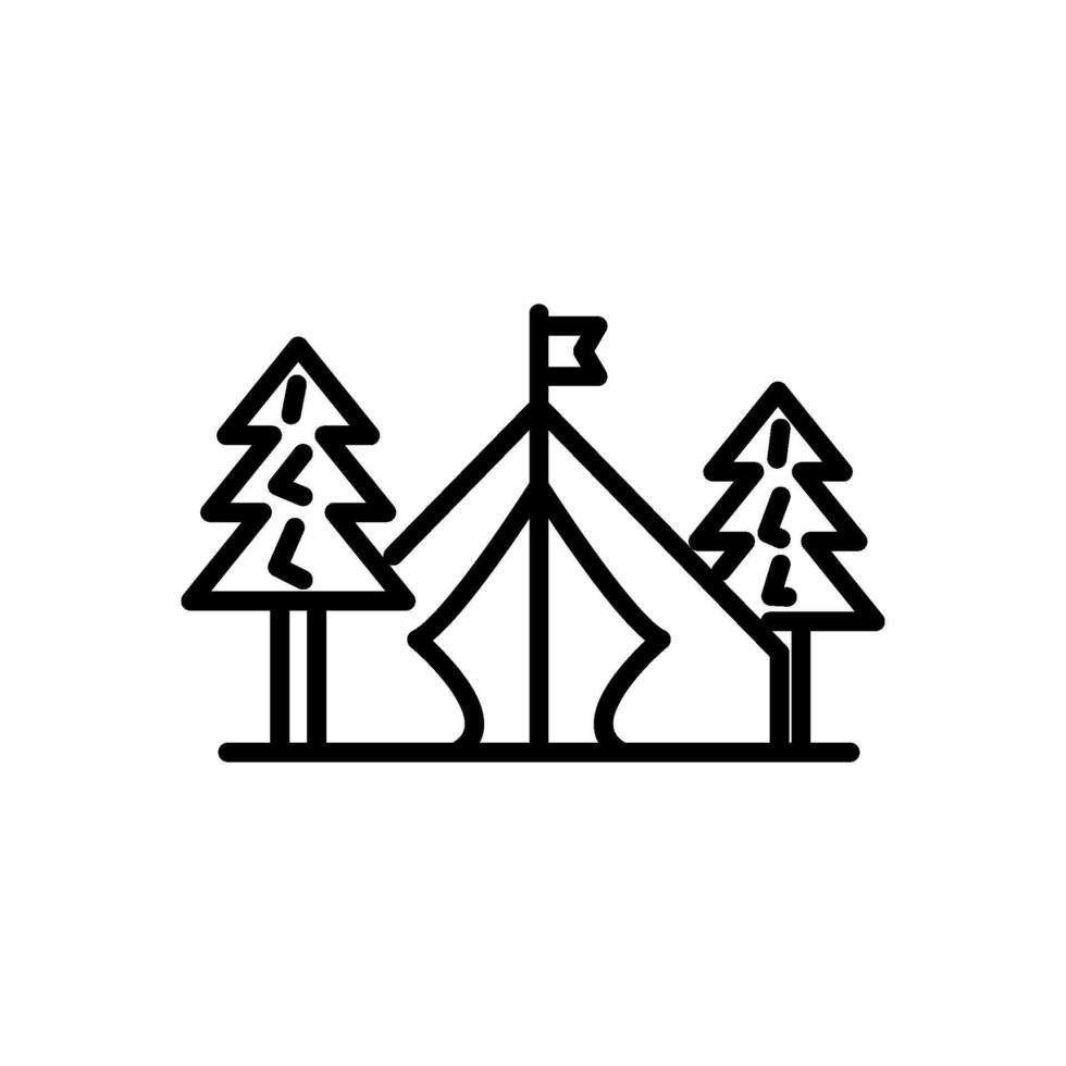 camping icon, line style icon vector