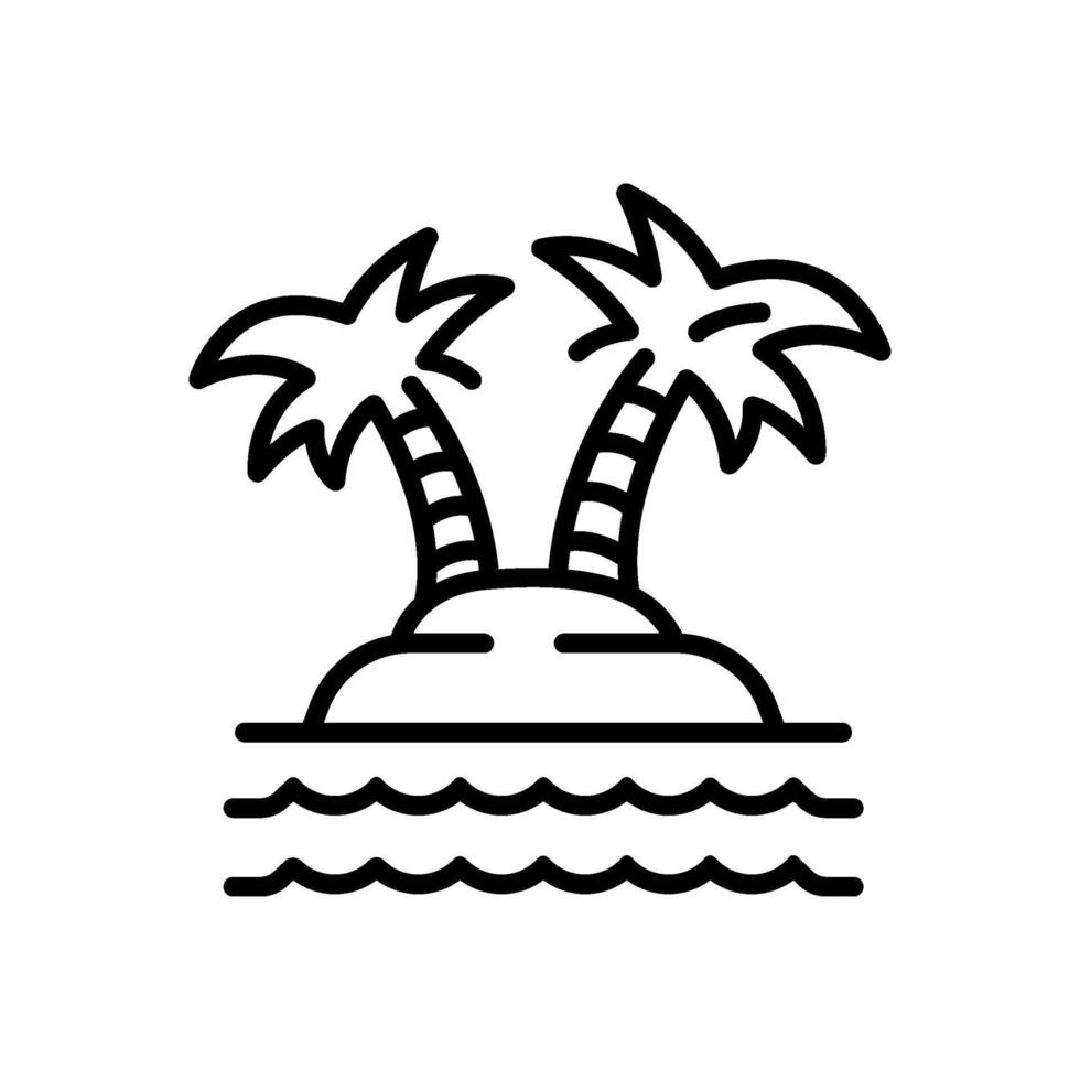 sea island icon, line style icon vector
