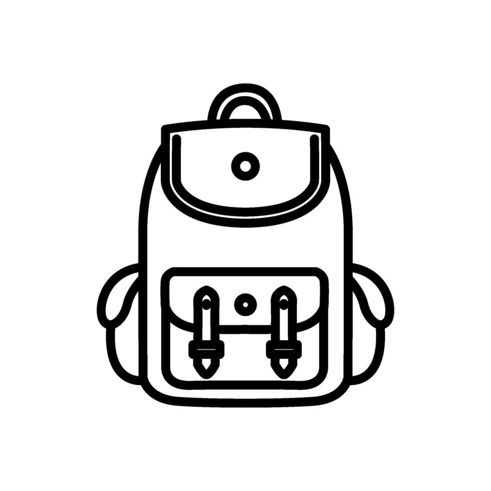 Schoolbag icon, line style icon vector